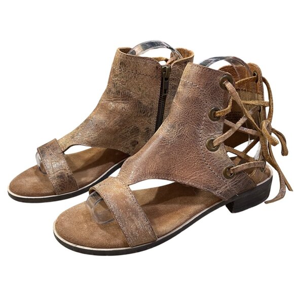 Diba True Day Camp Leather Sandal Lace-Up Size 7.5 (READ) Brown Gladiator - Picture 4 of 12